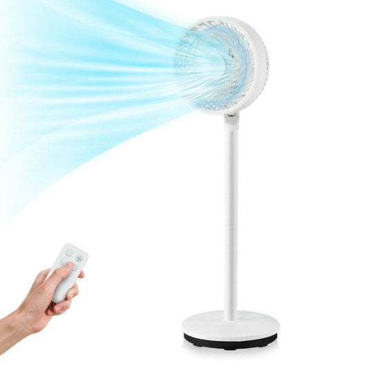 Ventilador de Pie 9" Oscilante - Altura y Velocidades Ajustables - Flujo Silencioso