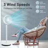 Ventilador de Pie 9" Oscilante - Altura y Velocidades Ajustables - Flujo Silencioso