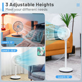 Ventilador de Pie 9" Oscilante - Altura y Velocidades Ajustables - Flujo Silencioso
