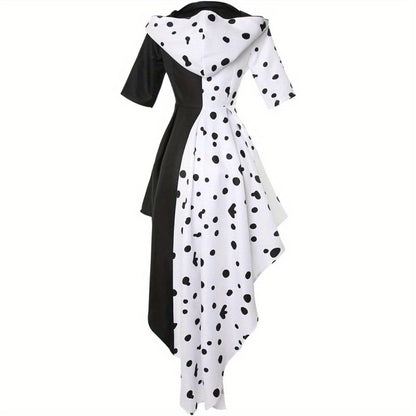 Vestido Disfraz Halloween Mujer - Dálmata Asimétrico Capucha