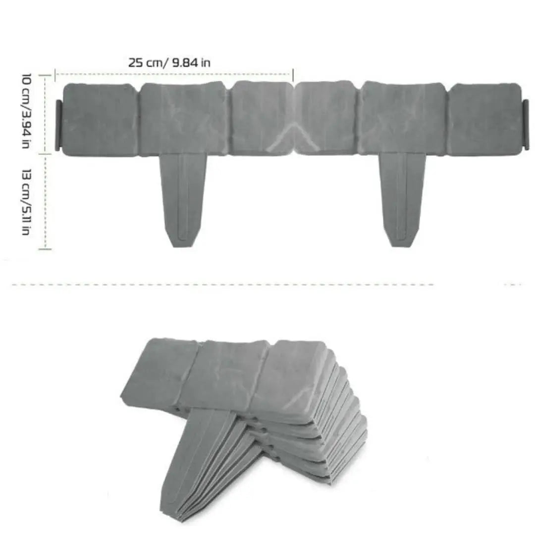 Borde decorativo de jardín efecto piedra 10 piezas