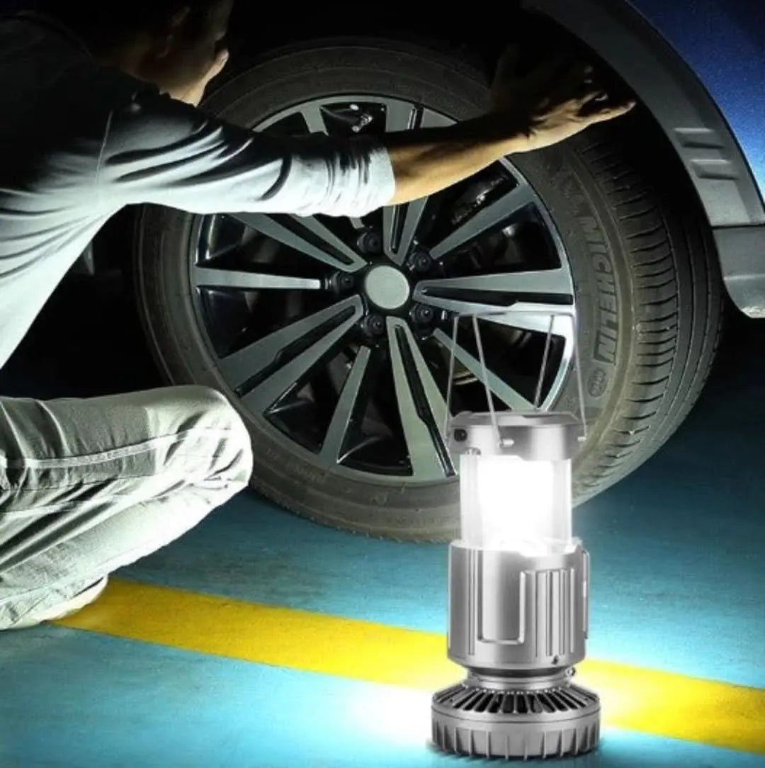 Ventilador Solar Camping 3 en 1 con Luz y Powerbank