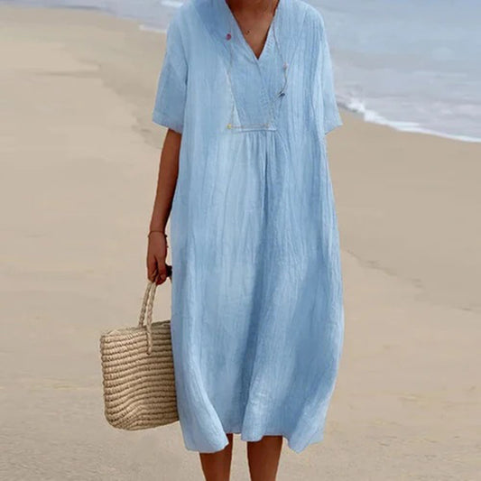 Vestido de Verano para Mujeres, Casual y Ligero con Corte Suelto en Colores Vibrantes