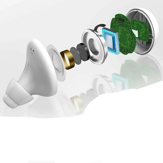 Audífonos Bluetooth con control de aplicación - diseño compacto recargable para una claridad mejorada y múltiples modos de audición