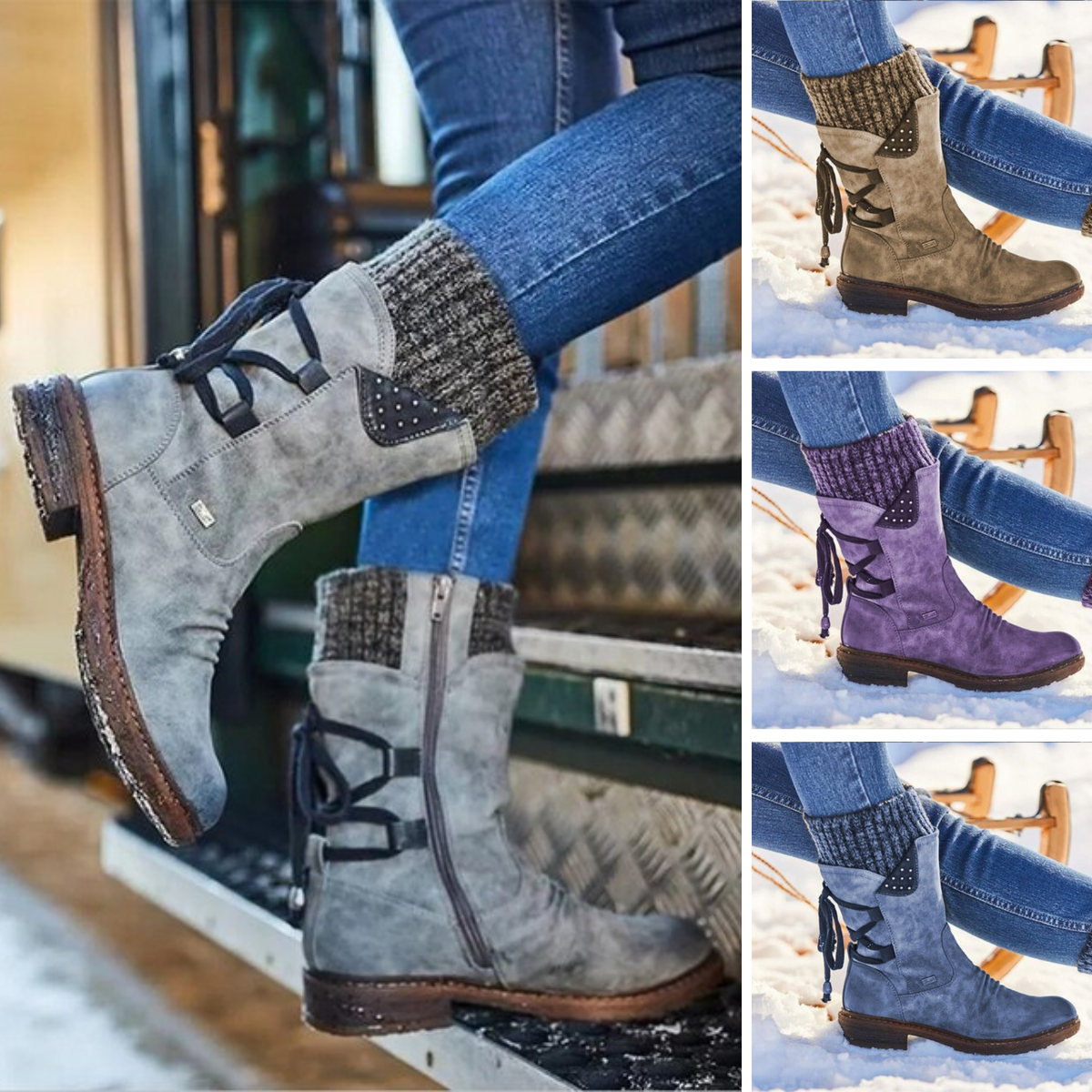 Botas de Nieve Impermeables para Mujeres - Invierno - Frío-Zapatos - Mujer-VyFlair