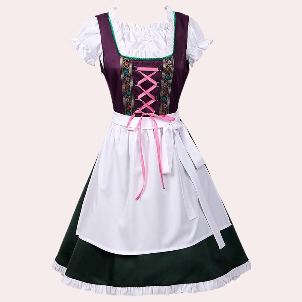 Vestido Dirndl para Damas - Materiale Transpirable - Estilo Tradicional de Oktoberfest