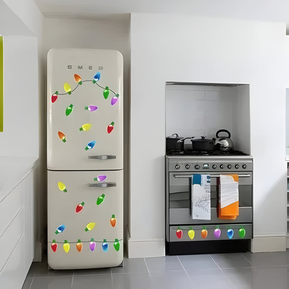 Decoraciones de Bombillas Magnéticas Reflectantes – Adornos Navideños Reutilizables para Coche y Hogar
