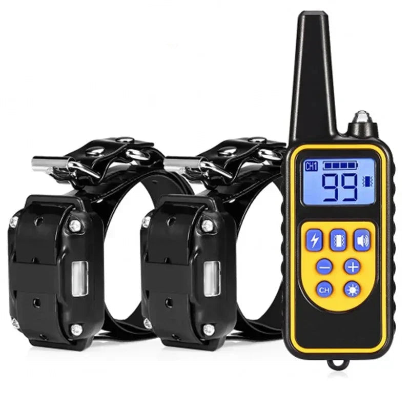 Collar de perro eléctrico impermeable con control remoto - recargable, ajustable para todas las tamaños, opciones de entrenamiento humano
