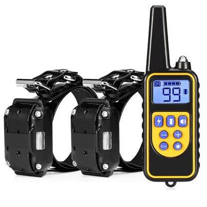 Collar de perro eléctrico impermeable con control remoto - recargable, ajustable para todas las tamaños, opciones de entrenamiento humano