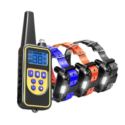 Collar de perro eléctrico impermeable con control remoto - recargable, ajustable para todas las tamaños, opciones de entrenamiento humano