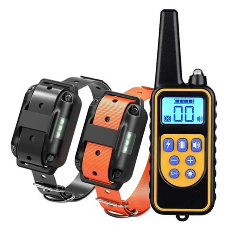 Collar de perro eléctrico impermeable con control remoto - recargable, ajustable para todas las tamaños, opciones de entrenamiento humano