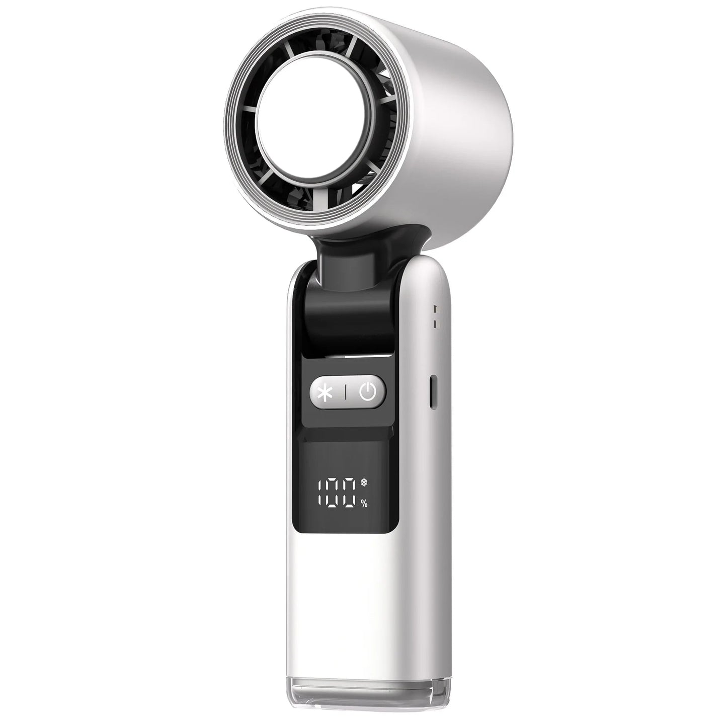 Ventilador de mano Cooliox Mini - 100 turbinas - Pantalla digital - Plegable - Batería 4000mAh - USB carga