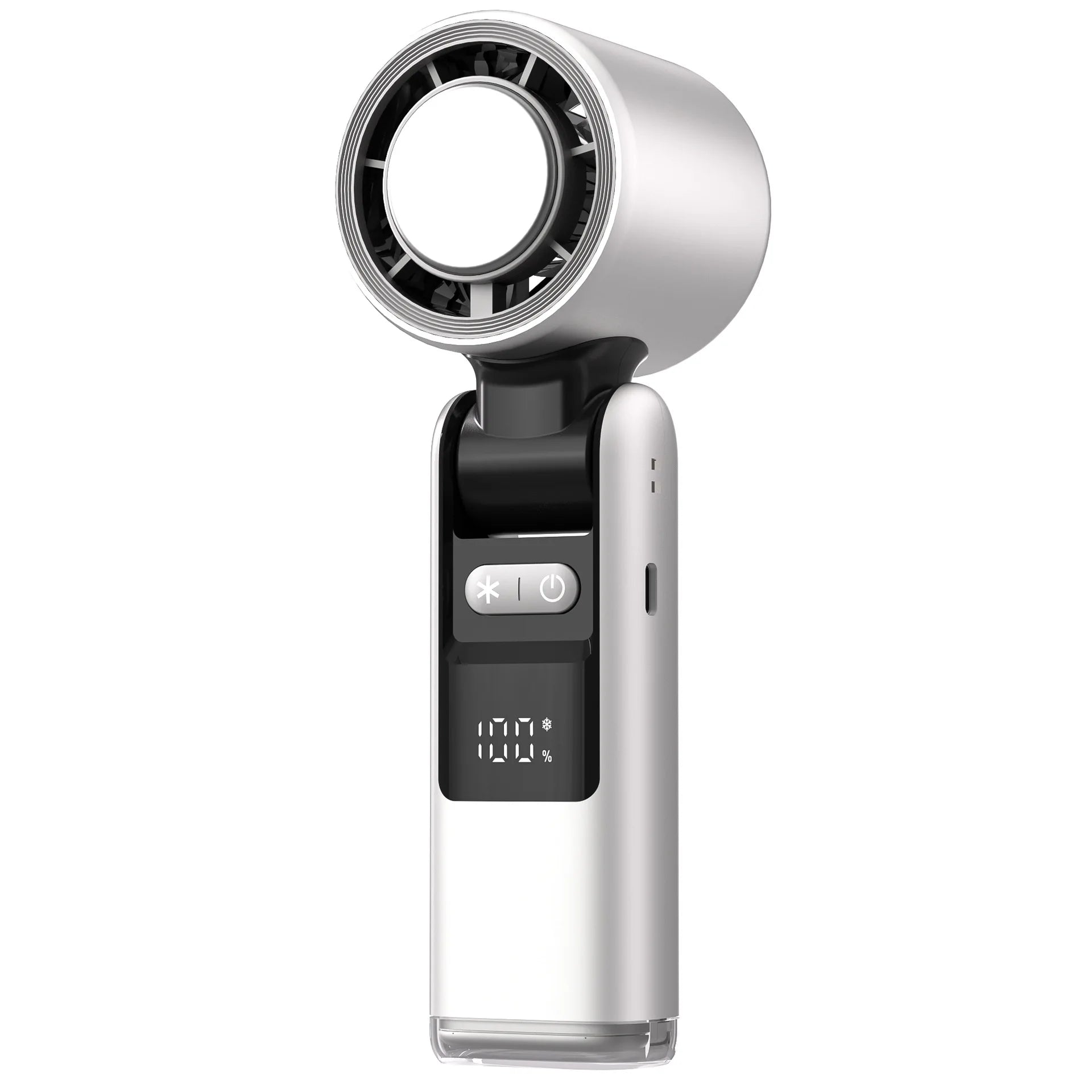 Ventilador de mano Cooliox Mini - 100 turbinas - Pantalla digital - Plegable - Batería 4000mAh - USB carga