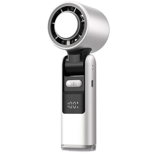 Ventilador de mano Cooliox Mini - 100 turbinas - Pantalla digital - Plegable - Batería 4000mAh - USB carga