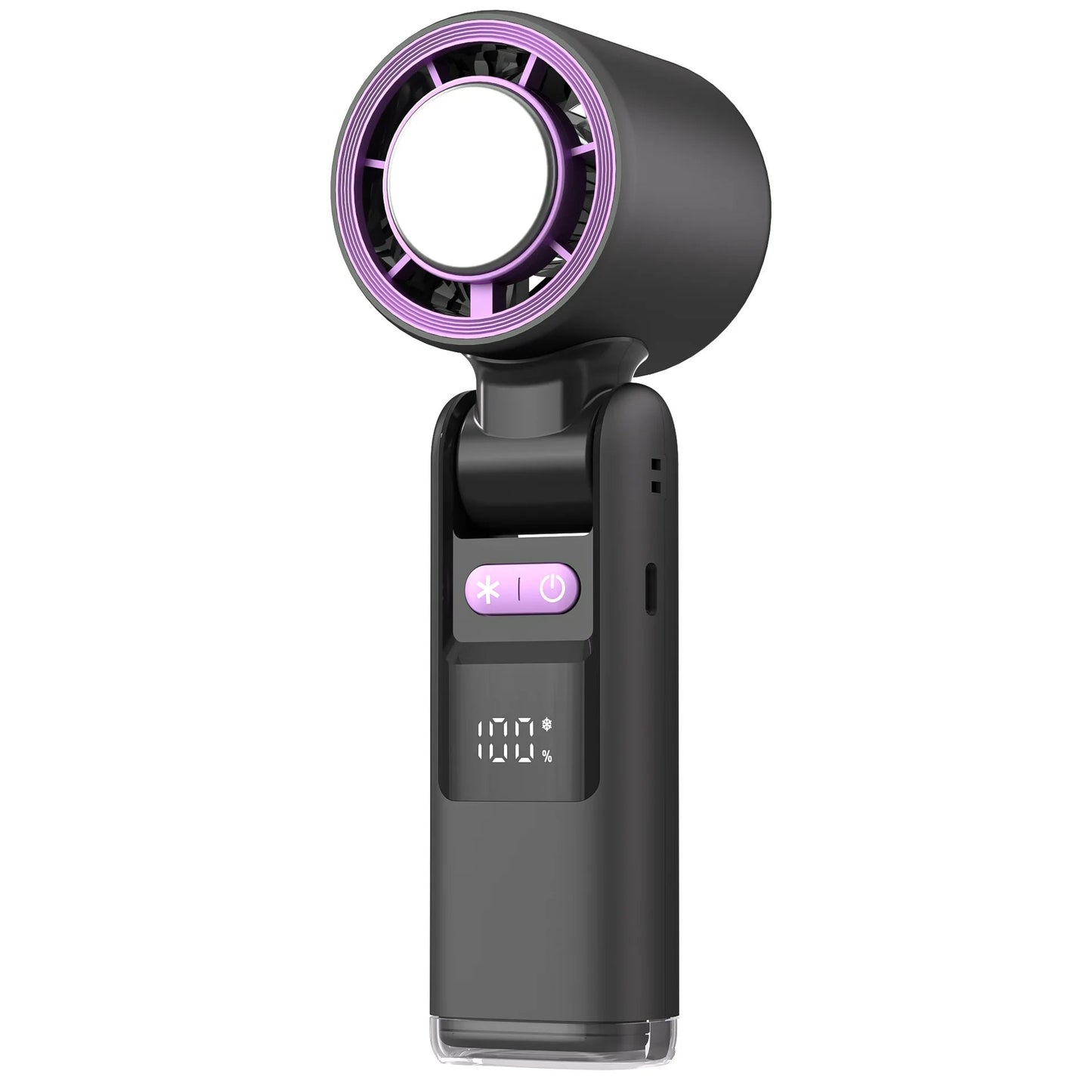 Ventilador de mano Cooliox Mini - 100 turbinas - Pantalla digital - Plegable - Batería 4000mAh - USB carga