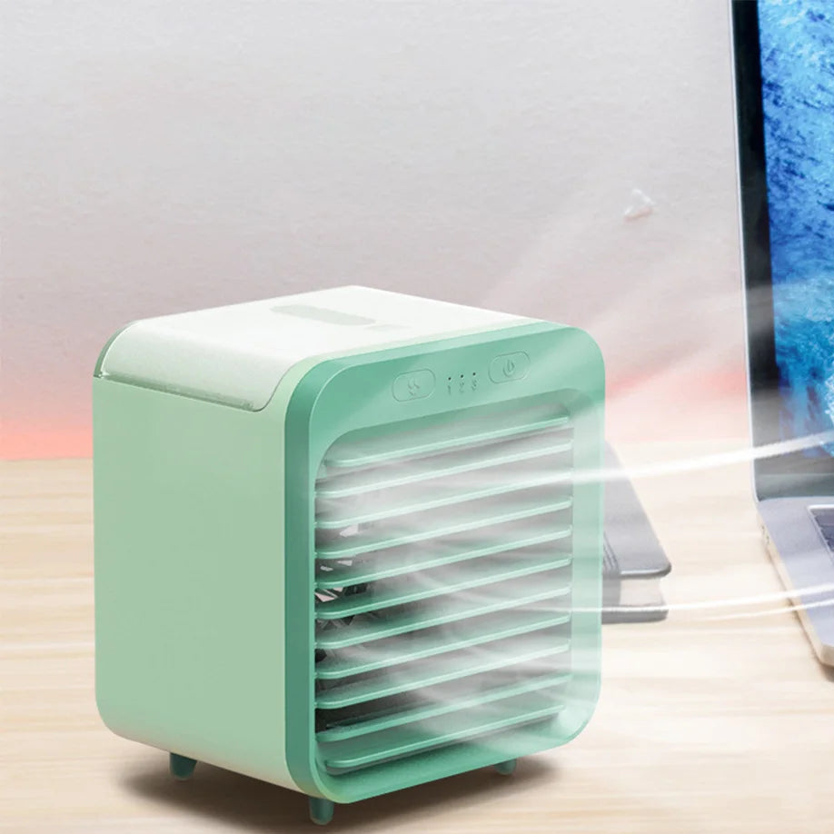Coolivio Mini Aircooler - Ventilador portátil 3 en 1 - Humidificación y refrigeración - Batería 2500mAh
