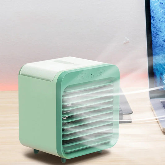 Coolivio Mini Aircooler - Ventilador portátil 3 en 1 - Humidificación y refrigeración - Batería 2500mAh