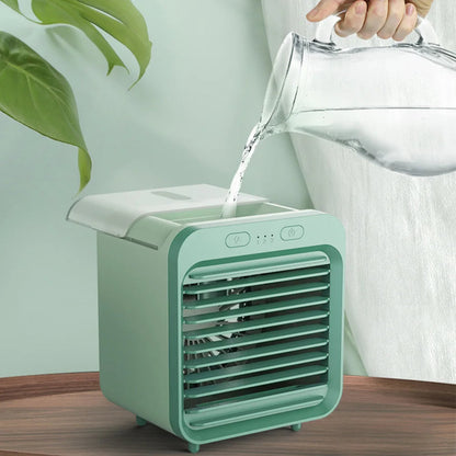 Coolivio Mini Aircooler - Ventilador portátil 3 en 1 - Humidificación y refrigeración - Batería 2500mAh