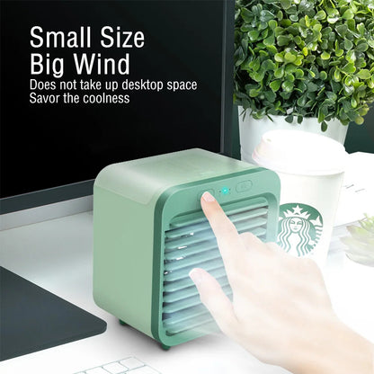 Coolivio Mini Aircooler - Ventilador portátil 3 en 1 - Humidificación y refrigeración - Batería 2500mAh