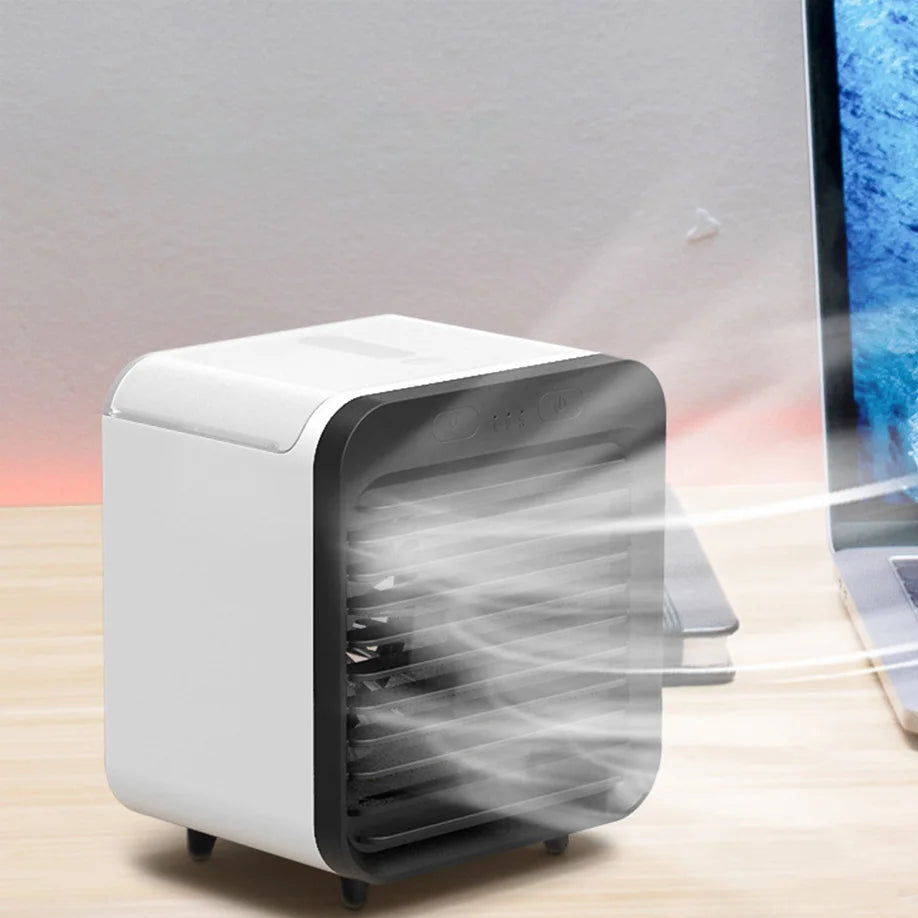 Coolivio Mini Aircooler - Ventilador portátil 3 en 1 - Humidificación y refrigeración - Batería 2500mAh