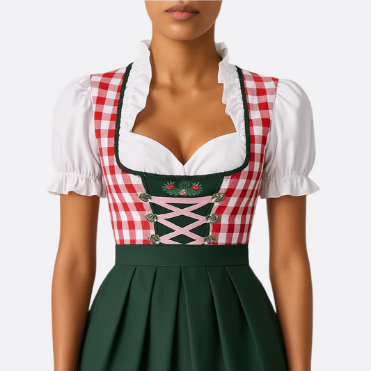 Vestido Dirndl para Damas - Materiales Suaves - Atuendo Tradicional de Oktoberfest