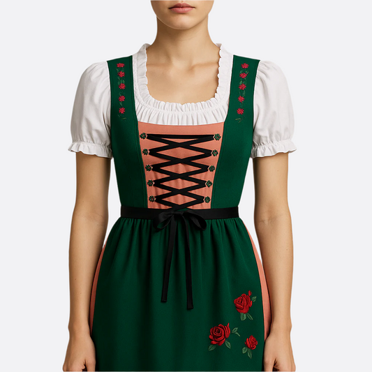 Vestido Midi Dirndl para Damas - Tejido Duradero - Elegante Traje para Oktoberfest