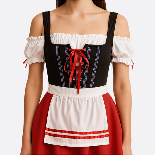 Dame Mini Dirndl Vestido - Materiale Ligero - Traje Festivo de Oktoberfest