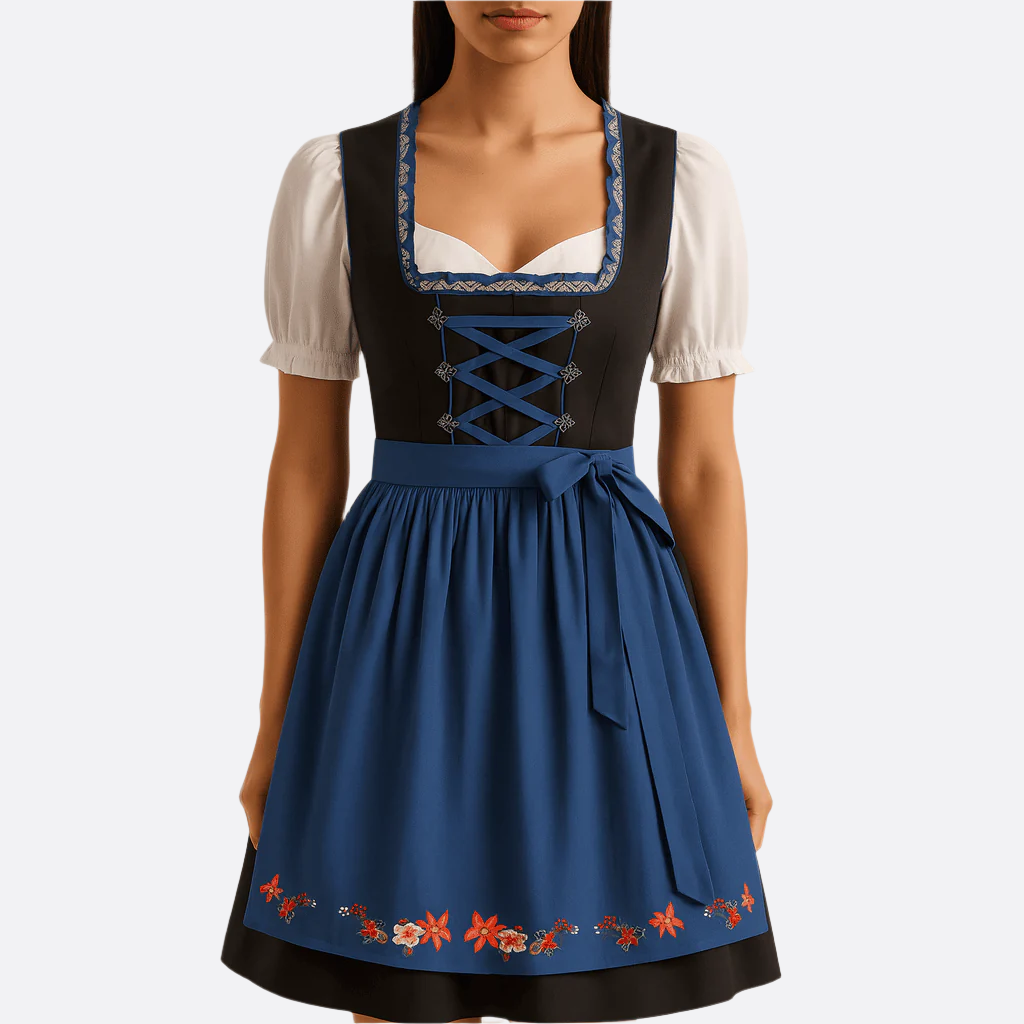 Vestido Mini Dirndl para Mujeres - Diseño Tradicional de Oktoberfest - Vestido Festivo Trachten