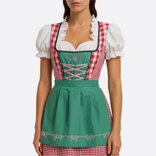 Vestido Dirndl para Damas Oktoberfest - Material Suave - Estilo Clásico - Vestido de Fiesta Tradicional Detallado