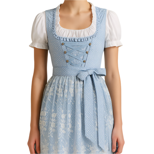 Vestido Dirndl para Damas - Tejido Ligero - Vestido Tradicional de Oktoberfest - Comodidad Festiva