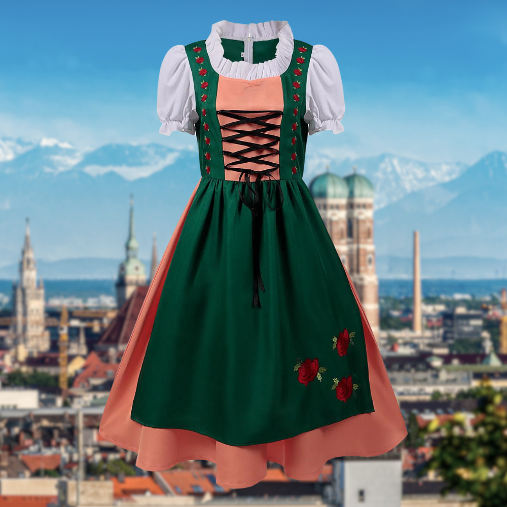 Vestido Midi Dirndl para Damas - Tejido Duradero - Elegante Traje para Oktoberfest