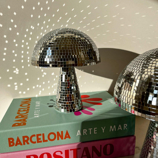 Lámpara Hongo Retro - Bola Discoteca - Efecto Brillante