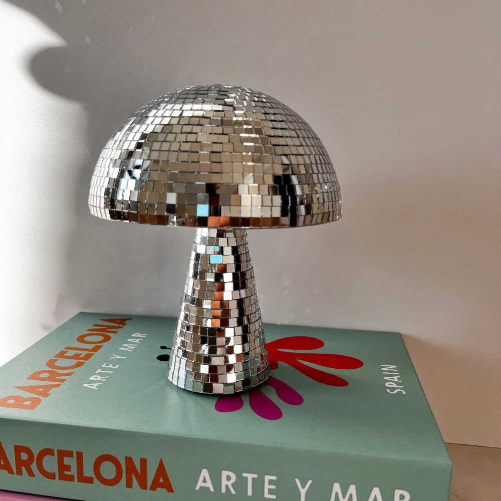 Lámpara Hongo Retro - Bola Discoteca - Efecto Brillante