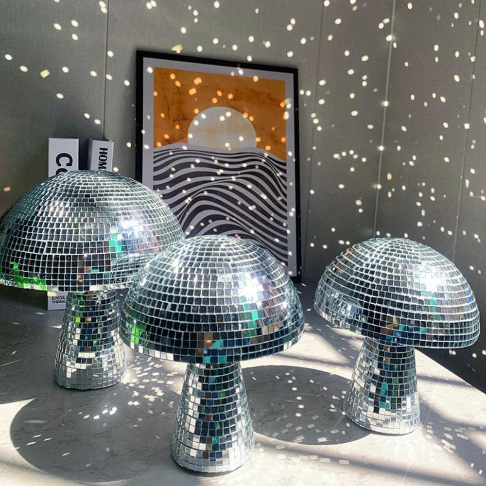 Lámpara Hongo Retro - Bola Discoteca - Efecto Brillante