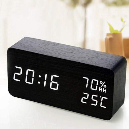 EchoWood - Reloj LED de Madera Inteligente con Voz