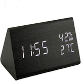 EchoWood Reloj LED de Madera con Control por Voz