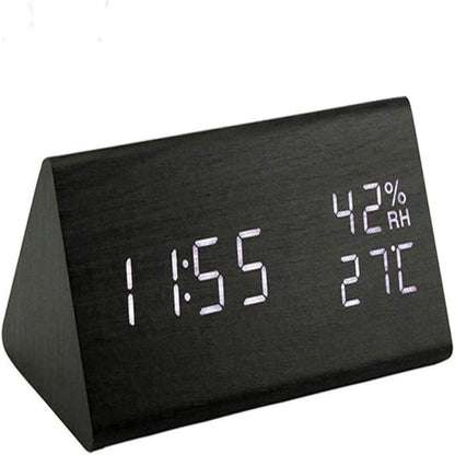 EchoWood - Reloj LED de Madera Inteligente con Voz
