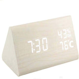 EchoWood Reloj LED de Madera con Control por Voz