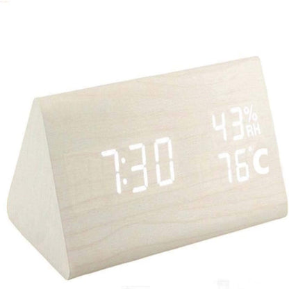 EchoWood - Reloj LED de Madera Inteligente con Voz