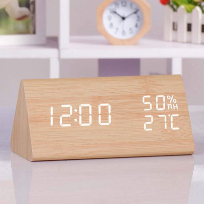 EchoWood - Reloj LED de Madera Inteligente con Voz