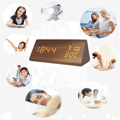 EchoWood - Reloj LED de Madera Inteligente con Voz