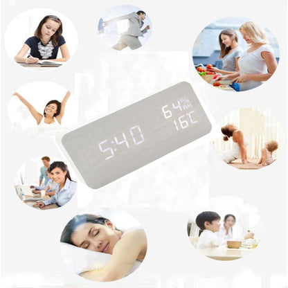 EchoWood - Reloj LED de Madera Inteligente con Voz