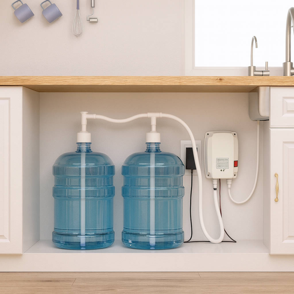 Sistema de Bomba Dispensadora Doble para Botellas de Agua