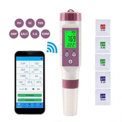 Probador Digital 7 en 1 de Agua para Piscinas y Spas