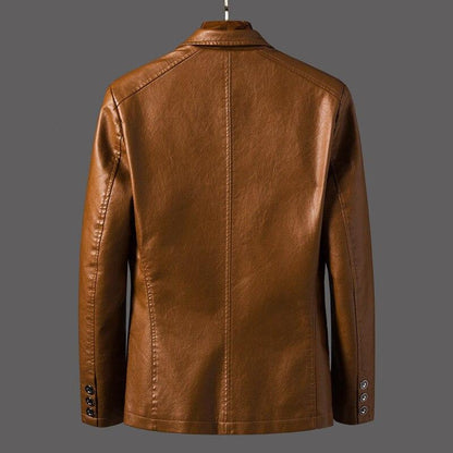 Chaqueta Blazer de Cuero Premium para Hombre de Corte Moderno