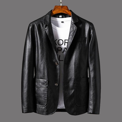 Chaqueta Blazer de Cuero Premium para Hombre de Corte Moderno