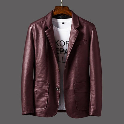 Chaqueta Blazer de Cuero Premium para Hombre de Corte Moderno
