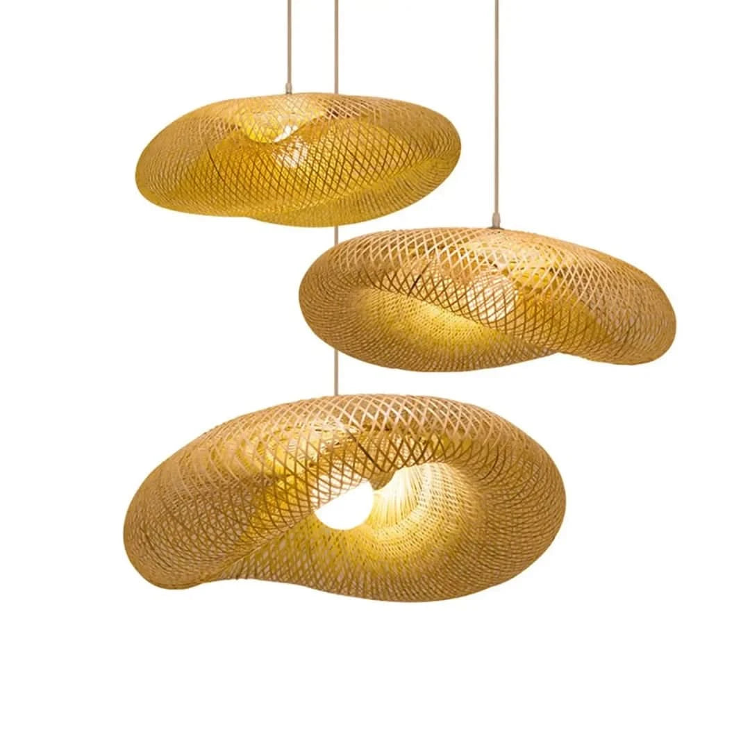 Ecolantern - Lámpara colgante de LED de bambú vintage-Ceiling lamps-VyFlair