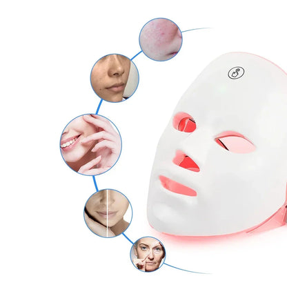 AgeGlow - Máscara de Terapia LED de 7 Colores para Lifting Facial y Blanqueamiento