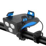 Luces de Bicicleta Recargables 4 en 1 - Powerbank - Soporte Teléfono - Claxon Electrónico